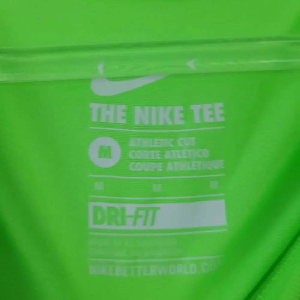 The Nike Tee Dri-Fit Athletic Cut Medium Neon Green Short Sleeve Athletic Top